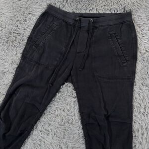 James Perse Pants Womens 2 (Fits 32x28) Black Soft Drape Faded Garment Dyed